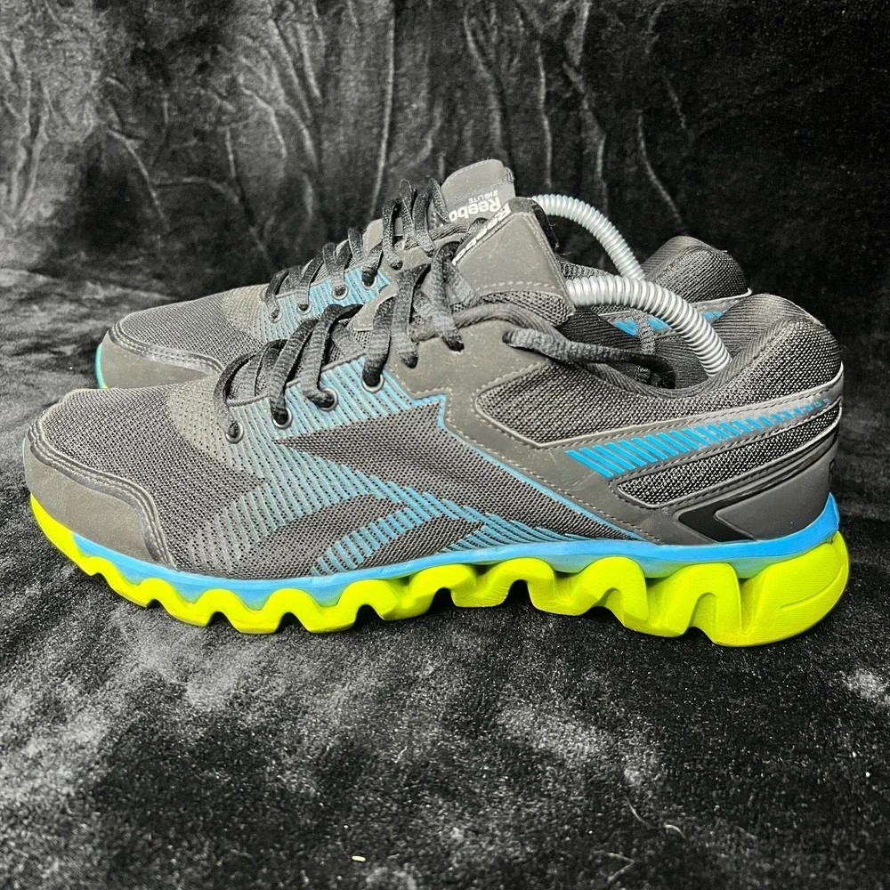 Reebok ZigLite Electrify‎ Womens 10 Running Shoes Black Blue Athletic Sneakers